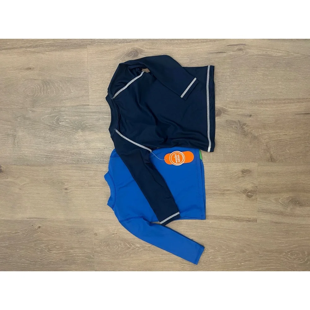 NWT Bundle of 2 Baby Boys Rash Guard Shirts Size 18 Months Shark Dino Swim Tops